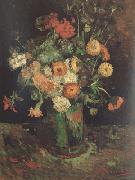 Vincent Van Gogh Vase with Zinnias and Geraniums (nn04) oil painting artist